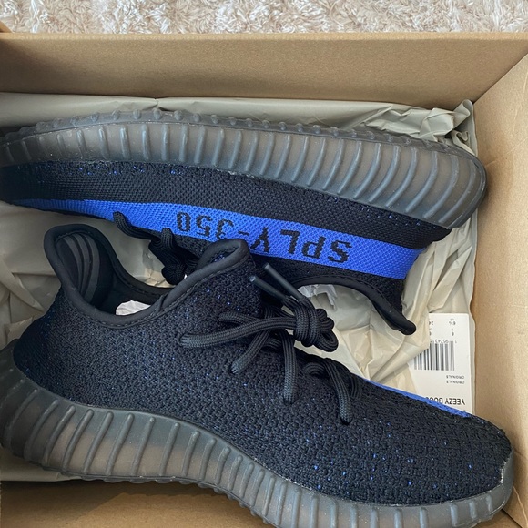YEEZY 350 Black/Dazzling Blue size 6.5 - Picture 4 of 5